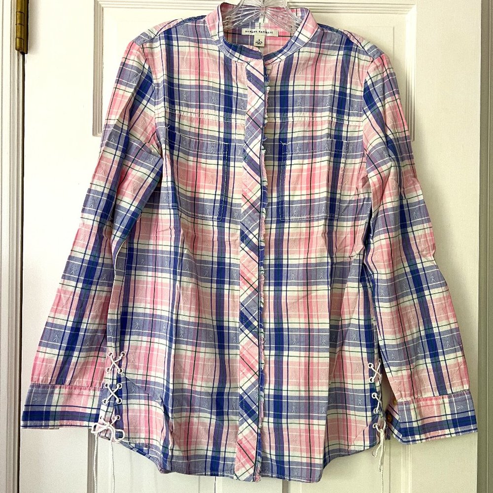 Plaid Button Down With Tied Sides - image 1